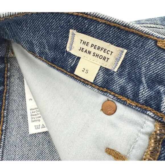 Madewell Women’s The Perfect Jean Short Size 25 High Rise Raw Hem Denim - Picture 5 of 6
